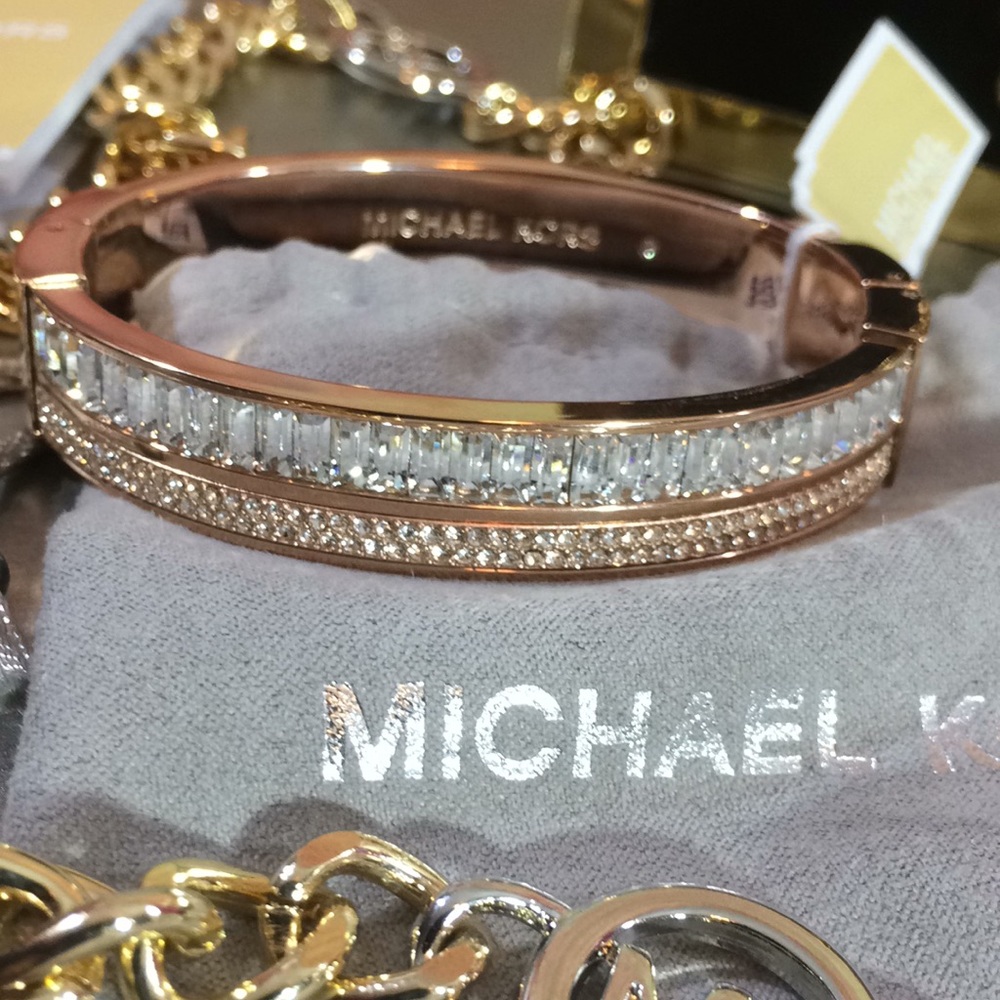 🔥🌟NEW LIMITED MK RoseGold DOUBLE Crystal Bangle